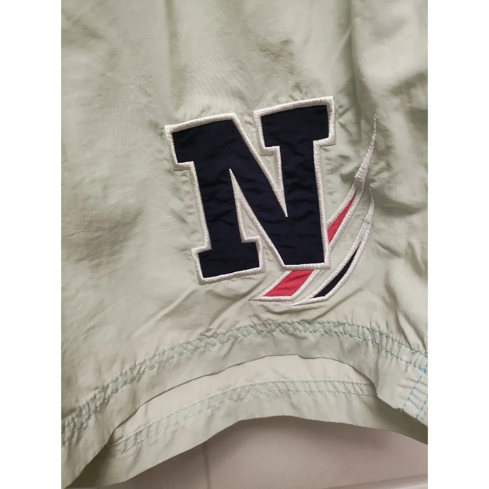 Nautica Swimwear Sea Green/Coral/Navy Blue/ White Large Shorts